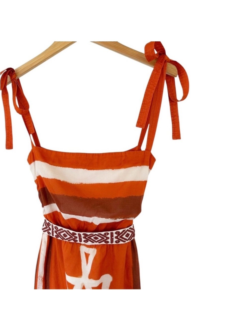 Johanna Ortiz Orange Regions of Myth‎ Cotton Ankle Dress, Size 2 - Picture 5 of 12